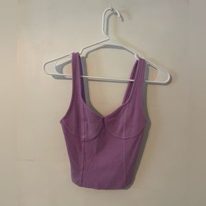 Aerie Corset-Style Cropped Tank Top